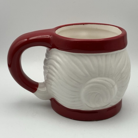 4 Vintage Pottery Barn Mugs / Mrs. Santa Claus / Ceramic 3" / Christmas / Flaws - Picture 5 of 16